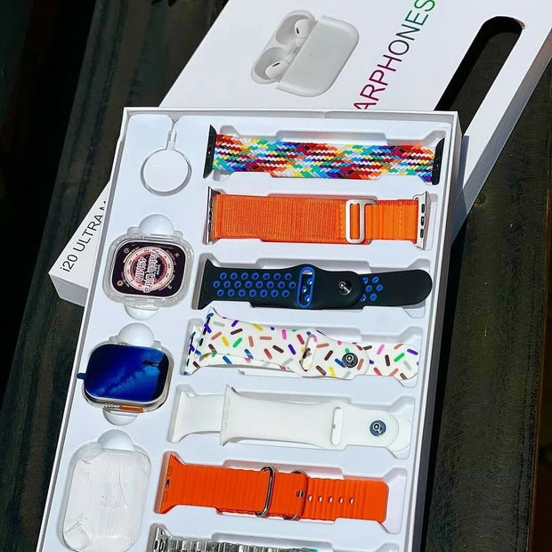 I20 Ultra Max suit Smart Watch 10 in 1 box